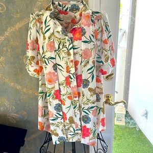 Kate Spade Floral button up blouse